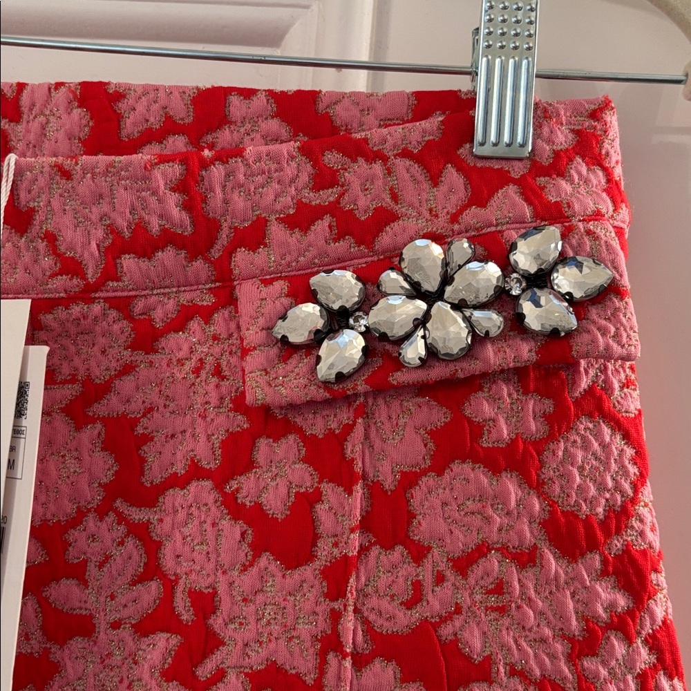 NWT Zara Brocade Crystal pocket Pants - Picture 5 of 11